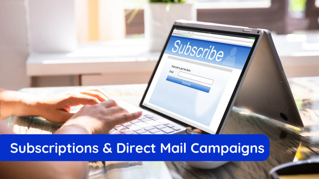 Subscriptions and direct mail campaign graphics