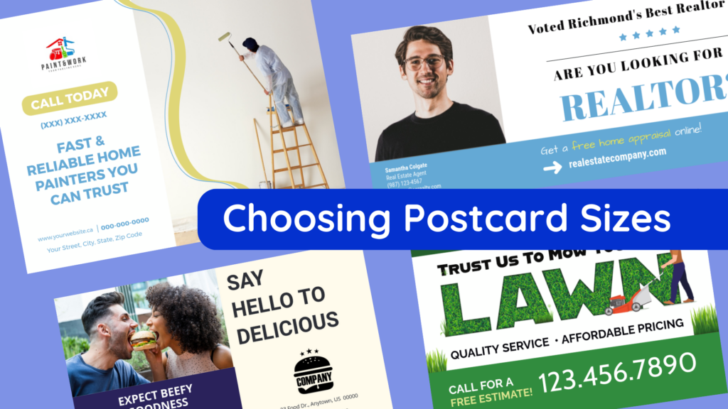 different postcard sizes